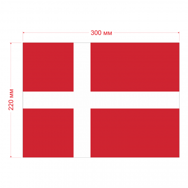 Наклейка Флаг Дании 300мм, на автомобиль