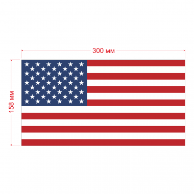 Наклейка Флаг США 300мм, на автомобиль