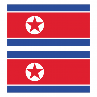 Наклейка Флаг Северной Кореи 300мм, на автомобиль